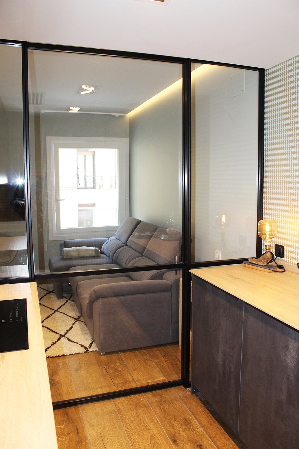 mamparas separadoras de separacion espacios de salon y cocina