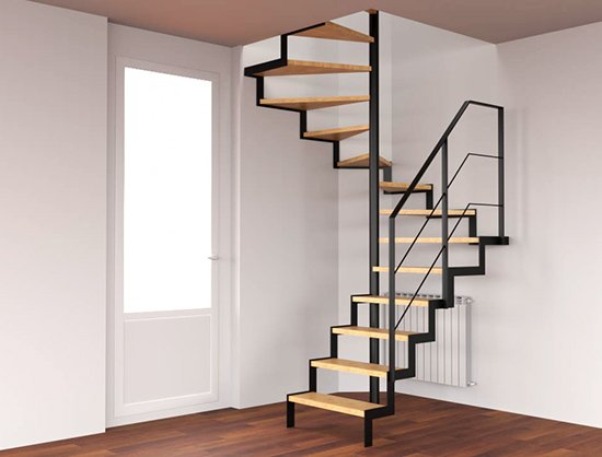 Escalera modelo “Anglet”: concebida para optimizar el espacio disponible.