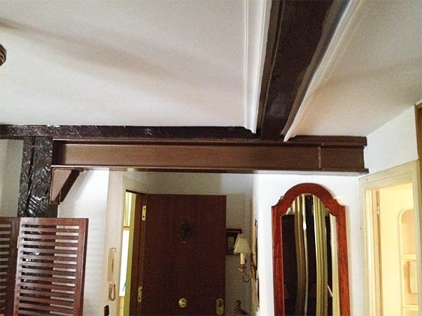 refuerzo metalico en vigas de madera en san sebastian donostia