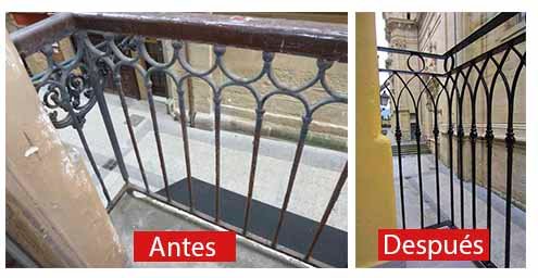 sustitucion de barandillas de forja artisitica en la parte vieja de donostia san sebastian gipuzkoa guipuzcoa